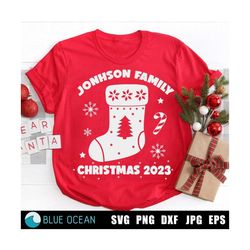 Christmas Family  SVG, Christmas family 2023,  Christmas shirts 2023, Family name custom christmas shirt
