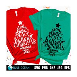 Christmas family tree SVG, Christmas family shirts, Christmas family 2023 SVG,  Family Christmas PNG, Custom name