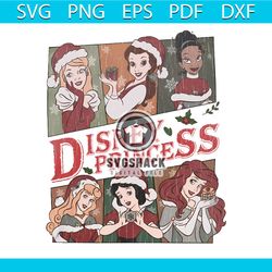 Retro Disney Princess Christmas PNG Sublimation Download