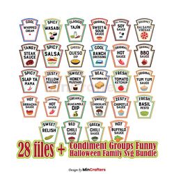 Condiment Groups Funny Halloween Family SVG Bundle