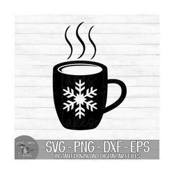 Snowflake Coffee Cup - Instant Digital Download - svg, png, dxf, and eps files included! Christmas, Coffee Mug, Hot Choc