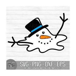 Melting Snowman - Instant Digital Download - svg, png, dxf, and eps files included! Melted Snowman, Winter, Christmas