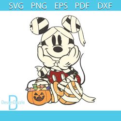 Vintage Mickey Candy Pumpkin Halloween SVG File For Cricut
