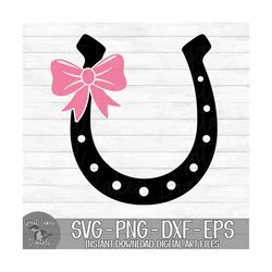 Horseshoe with Bow - Instant Digital Download - svg, png, dxf, and eps files included! Lucky, Equestrian, Girl