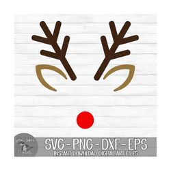 Reindeer - Instant Digital Download - svg, png, dxf, and eps files included! - Christmas, Reindeer Face, Antlers