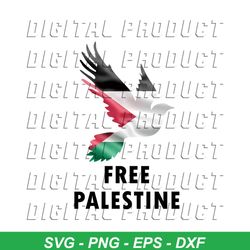 Free Palestine Flag Peace Bird PNG Sublimation Download