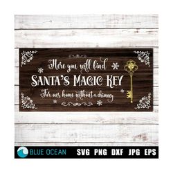 Santa's magic key SVG,  Magic key sign, Christmas SVG, Santa's key, Digital cut files