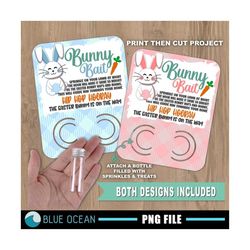 Bunny Bait Card, Printable easter bunny bait card PNG, Bunny food printable PNG, Print then cut easter project