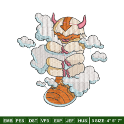 Appa cloud embroidery design, Avatar embroidery, Anime design, Embroidery shirt, Embroidery file, Digital download