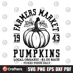 Vintage Thanksgiving Farmers Market Pumpkins SVG File