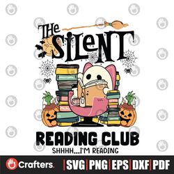 Funny Ghost The Silent Reading Club SVG Graphic Design File