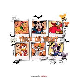 Vintage Trick or Treat Disney Family SVG Graphic Design File