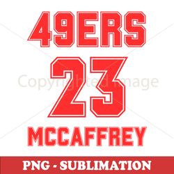 San Francisco 49ers Football PNG - McCaffery - Create Customized Sublimation Projects Effortlessly