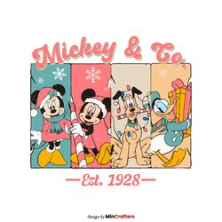 Vintage Mickey And Co 1928 Christmas SVG Download