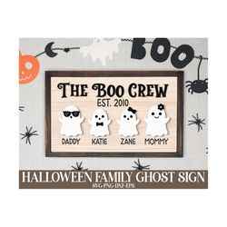 Halloween Ghost Family Sign SVG, Halloween Svg, Family Ghost Decor, Halloween Family Sign Svg, Png, Glowforge Laser Cut