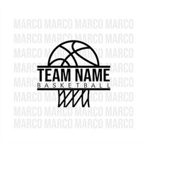 Basketball SVG, Team Logo Svg, Half Basketball Svg, Custom Bball svg, Cricut Files, Silhouette Files, SVG Cut Files, PNG