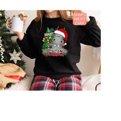 I Want A Hippopotamus For Christmas Sweatshirt, Christmas Gift, Christmas Hippopotamus Hoodie, Christmas Sweatshirt, Hip