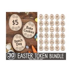 Redeemable Easter Token SVG, Kids Easter Laser files, Easter Coin SVG, Easter Egg Prizes, Egg Flower Token, kids laser,