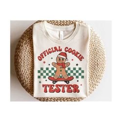Official Cookie Tester SVG PNG, Boy Christmas SVG, Gingerbread Png, Groovy Christmas Quote Shirt, Svg Files For Cricut