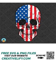 Skull American Flag svg, Usa Flag, Patriotic Skull, Skull Flag Svg, 4th July, American Skull svg, dxf, cricut, silhouett