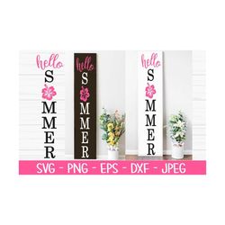 hello summer porch sign svg, summer svg, hibiscus svg, Dxf, Png, Eps, jpeg, Cut file, Cricut, Silhouette, Print, Instant