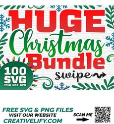 HUGE Christmas SVG Bundle, Christmas Svg, Winter Svg, Holiday Svg, Christmas for Shirts, Christmas Cut Files, Cricut, Si