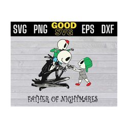 two boys father Of Nightmares The Nightmare Before Christmas Svg Png Eps Dxf