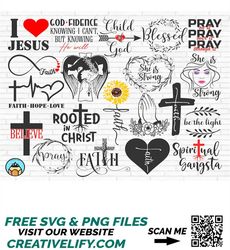Christian SVG Bundle, Religious svg, Faith svg, Christian Quotes, Bible Verse svg, Cross svg, Spiritual svg, God svg, Cr