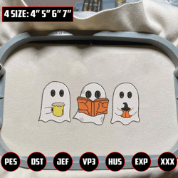 Halloween Movie Cup Embroidery Design, Cute Ghost Coffee Cup Halloween Coffee Embroidery File, Halloween Movie Drink