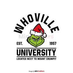 Santa Grinch Whoville University Est 1957 SVG File For Cricut