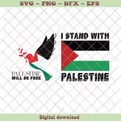 I Stand With Palestine Political Palestine Flag SVG Download