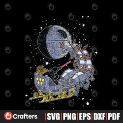 Star Wars Santa Darth Vader Open Sleigh Christmas Lights SVG