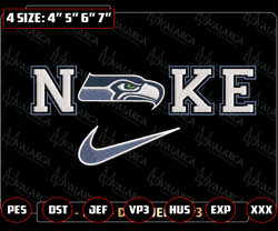 NIKE NFL Seattle Seahawks Logo Embroidery Design, NIKE NFL Logo Sport Embroidery Machine Design, Famous Football Team Embroidery Design, Football Brand Embroidery, Pes, Dst, Jef, Files