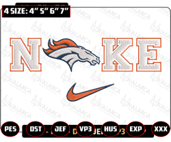 NIKE NFL Denver Broncos Logo Embroidery Design, NIKE NFL Logo Sport Embroidery Machine Design, Famous Football Team Embroidery Design, Football Brand Embroidery, Pes, Dst, Jef, Files