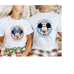 2023 Independence Day, Mickey And Minnie 4th Of July Shirts. 4th Of July Couples Shirt, Disney Couples Shirts, Mickey An