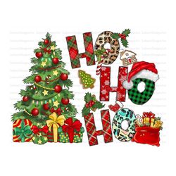 Merry Christmas Ho Ho Ho, Leopard Christmas, Christmas Tree Png, Gemstone Turquoise, Merry Christmas, INSTANT DOWNLOAD,