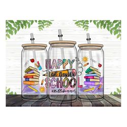 Happy Last Day Of School Png, 16oz Libbey Cup Png, 16 oz Libbey Glass Can Tumbler, School, Happy School ,Digital Downloa