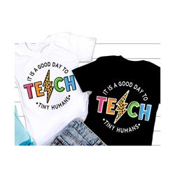 Teacher SVG, It Is A Good Day To Teach Tiny Humans SVG, Teacher Svg, Teach Svg, Leopard Lightning Svg, Teacher Shirt, Sv
