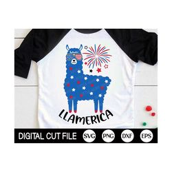 Llamerica SVG, 4th of July Svg, Patriotic Svg, America Llama, Independence Day, Kids 4th July Shirt, Png, Svg Files for