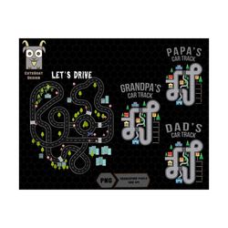 Daddy's Car Track Png Bundle, Cars on Daddy's Back, Father and Son Png, Funny Fathers Day Png, Grandpa Car Track Png, Ra