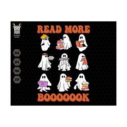 Read More Boook Svg, Ghost Book Nerd Svg, Trick Or Teach Svg, Spooky Teacher Svg, Halloween Teacher Svg, Halloween Readi