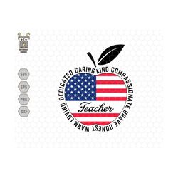 American Teacher Svg , Teacher Svg, 1st Day Of School Svg, Back To School, Teacher Life Svg, American Flag Svg, Back To