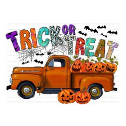 Trick or Treat PngHalloween Truck Png, Happy Halloween Png, Truck Png, Gnome Png, Bat Png, Pumpkin Png, Digital Download