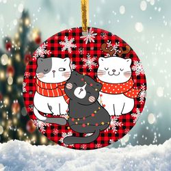 Christmas Funny Cats Ornament