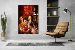 Girls Night Canvas Painting, Mona Lisa, Frida Kahlo, Girl with a Pearl Earring, Pop Art Canvas, Famous Modern Print Art,