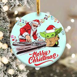 Merry Christmas Santa DJ Ornament