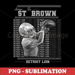 Digital Download - Transparent Sublimation PNG - Amon Ra St Brown Football Collection