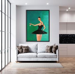 kanye west, runaway beautiful dark twisted fantasy ballerina fine art contemporary, home decor, album print