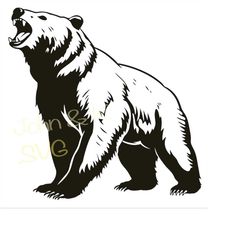 grizzly bear svg, fierce bear svg, grizzly clipart, grizzly svg for fleece, shirt, mug, sticker, cutfile png pdf jpg, in