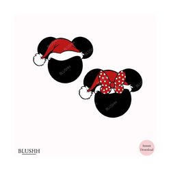 Mouse Head Christmas SVG, Couple Family Vacation PNG, Christmas Holiday shirt mug svg png cutfiles, Santa hat mouse head
